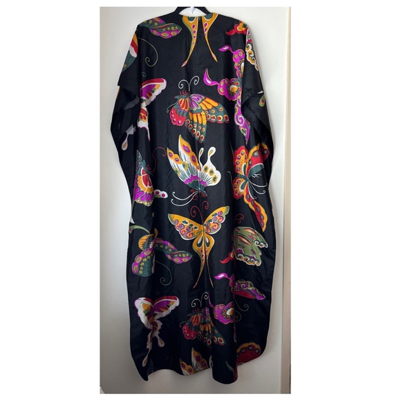 Smithsonian Institution Thai Silk Butterfly Caftan Kaftan One Size Travel Resort - Picture 7 of 10